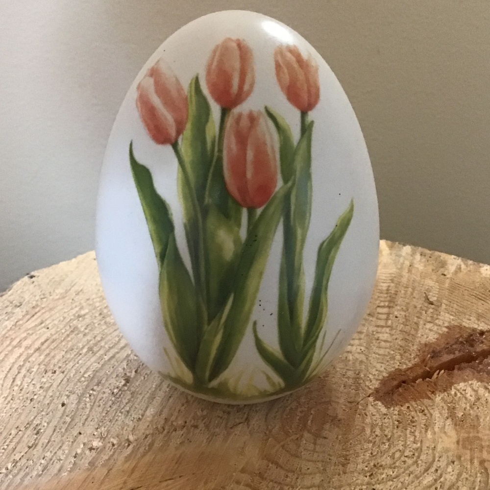 Ceramic  Easter Egg Tulip Motif